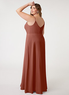 Azazie Daenerys Bridesmaid Dresses Auburn A-Line Cowl Chiffon Dress image11