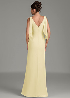 Azazie Kristen Robes de demoiselle d'honneur Robe Fourreau en Mousseline de soie Plissée Sorbet Citron image6