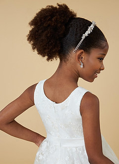 Azazie Edie Final Sale Diamond White A-Line Sequins Lace Dress image5