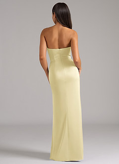 Azazie Marla Brudtärnklänningar Klä av Tubklänning i Stretch Satin Axelbandslös Citronsorbet Konvertibel image6