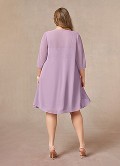 Azazie Olivia Mother of the Bride Dresses Wisteria A-Line Square Neckline Pleated Chiffon Dress image8