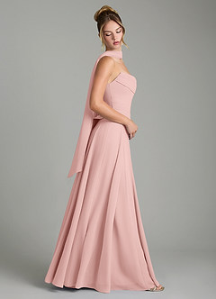 Azazie Gabriela Robes de demoiselle d'honneur Robe Trapèze en Mousseline de soie Corset Rose Poudré image3
