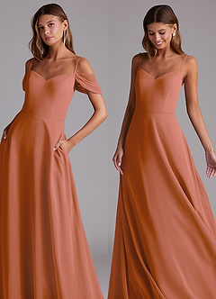 Azazie Marley Vestidos de damas de honor Vestido de Mai Tai de Gasa de Corte en A Convertible con Vestidos sin tirantes image8