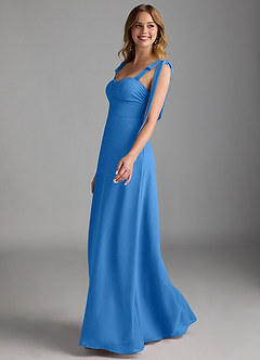 Azazie Lizet Bridesmaid Dresses Blue Jay A-Line Sweetheart Neckline Chiffon Dress image4