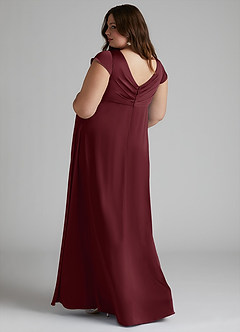 Azazie Allessia Maternity Bridesmaid Dresses A-Line Pleated Stretch Satin Floor-Length Dress image9