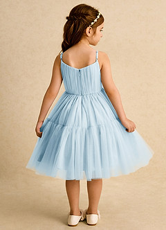 Azazie Osea Robe Demoiselle D'honneur Fillette Robe Princesse en Tulle Plissée Bleu Ciel image2