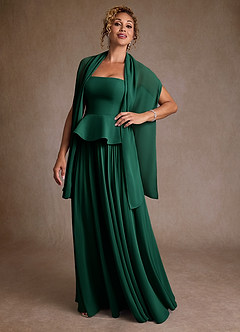 Azazie Josabeth Mother of the Bride Dresses Emerald A-Line Pleated Chiffon Dress image2