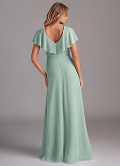 Azazie Lainey Bridesmaid Dresses Agave A-Line with Pockets Chiffon Dress image7