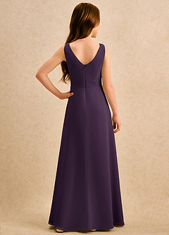 Azazie Chibi Girls Formal Jurken voor bloemenmeisjes A-Lijn Jurk van Chiffon Geplooid Pruim image2