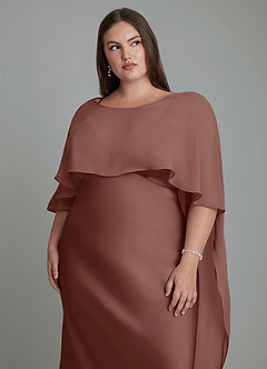 Azazie Stefania Bridesmaid Dresses Espresso A-Line Stretch Satin Dress image14