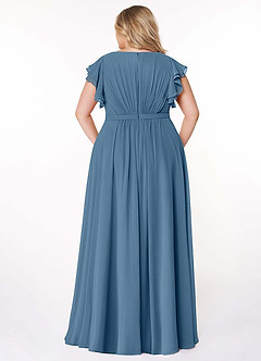 Azazie Daphne Modest Bridesmaid Dresses A-Line Ruffled Chiffon Floor-Length Dress image8