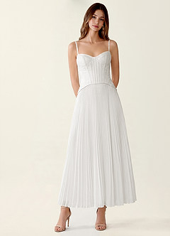 Isolde White Lace A-line Corset Maxi Dress image4