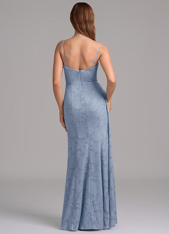 Azazie Amyra 신부 들러리 드레스 인어 오프 더 숄더 플로럴 번아웃 바닥 길이 드레스 image7