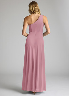 Azazie Brooke Bridesmaid Dresses Vintage Mauve A-Line One Shoulder Mesh Dress image5