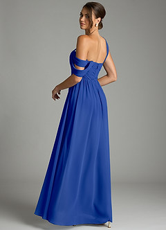 Azazie Kassandra Brautjungfernkleider A-Linie Schulterfrei Chiffon Kleid Königsblau image6