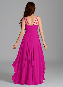 Azazie Karan Junior Abito A-Line in Chiffon Fucsia image2