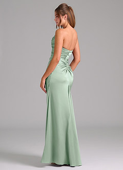 Azazie Lucille Vestidos de damas de honor Vestido de Agave de Satén Elástico de Corte Sirena Convertible con Sin tirantes image4