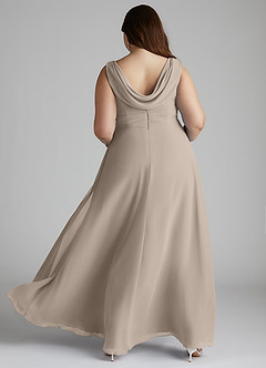 Azazie Karina Bridesmaid Dresses Frost A-Line Pleated Chiffon Dress image9