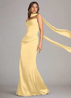 Azazie Sorrel Bridesmaid Dresses Butter Mermaid Strapless Stretch Satin Convertible Dress image4