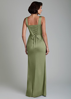 Azazie Amora Bridesmaid Dresses Garden Sage Mermaid Corset Stretch Satin Dress image2