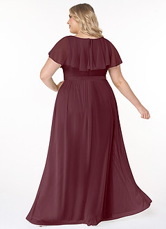 Azazie Jael Abiti da Damigella Abito A-Line in Maglia con Scollo a V Cabernet image10