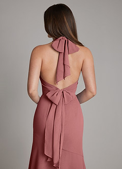 Azazie Magda Jurken voor bruidsmeisjes Jurk van Chiffon met Zeemeermin Hoge Kraag Amethist image2