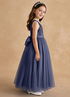 Azazie Cinna Flower Girl Dresses Stormy A-Line Lace Tulle Dress image4