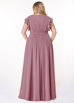 Azazie Daphne Modest Bridesmaid Dresses A-Line Ruffled Chiffon Floor-Length Dress image7