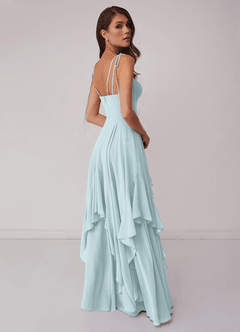 Barbie ♥ Azazie Bridesmaid Dresses Mist A-Line Bow Chiffon Dress image2