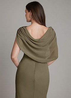 Azazie Hadley Bridesmaid Dresses Willow Green Mermaid Pleated Chiffon Dress image7