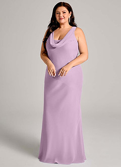 Azazie Rylina Bridesmaid Dresses Wisteria Mermaid Pleated Chiffon Dress image9