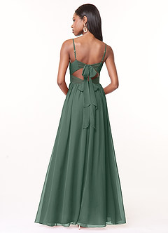 Azazie Zeya Bridesmaid Dresses Sea Moss A-Line V-Neck Pleated Chiffon Dress image3