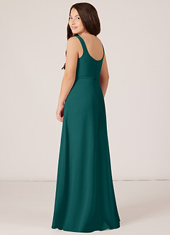Azazie Renee Junior Peacock A-Line Side Slit Chiffon Dress image4