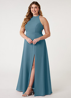 Azazie Clarice Jurken voor bruidsmeisjes Jurk van Chiffon met A-Lijn Houder Bermuda image11