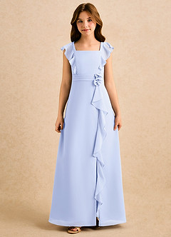 Azazie Soso Girls Formal Flower Girl Klänningar Klänning A-Line i Chiffong Plisserad image3