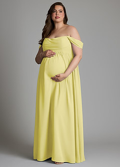 Azazie Saige Maternity Bridesmaid Dresses A-Line Pleated Chiffon Floor-Length Dress image12