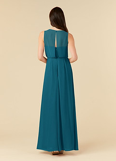 Azazie Marchioness Mother of the Bride Dresses Ink Blue A-Line Scoop Pleated Chiffon Dress image2