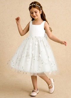 Azazie Bean Flower Girl Klänningar Klä Balklänning i Tyll Rosett image4