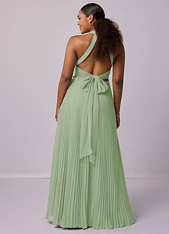 Barbie ♥ Azazie Bridesmaid Dresses Dusty Sage A-Line Pleated Chiffon Dress image8