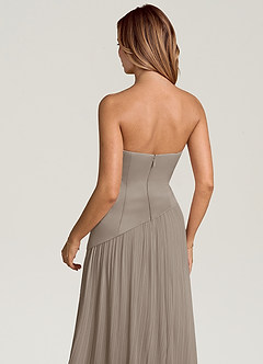 Azazie Tierney Jurken voor bruidsmeisjes Converteerbaar Jurk van Chiffon met A-Lijn Strapless Taupe image5