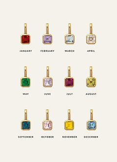 front 18K Gold Plated Charm Birthstone Necklace