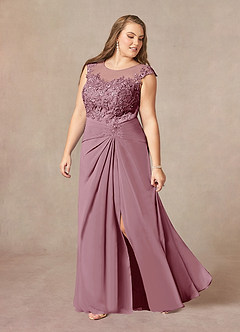 Azazie Libby Mother of the Bride Dresses Vintage Mauve A-Line Scoop Sequins Chiffon Dress image9