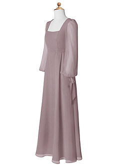 Azazie Leonia Junior A-Linie mit Taschen Chiffon Kleid Dämmerung image9