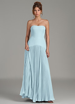 Azazie Yuliana Bridesmaid Dresses Cloud Blue A-Line Strapless Chiffon Dress image6