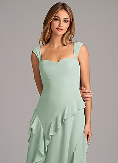 Azazie Sloane Bridesmaid Dresses Agave A-Line Sweetheart Neckline Chiffon Dress image7