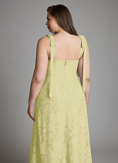 Azazie Debra Brautjungfernkleider A-Linie mit Taschen Blumen-Burnout Kleid Zitronensorbet image14