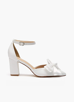 Double Satin Bow Pointed Toe Heels