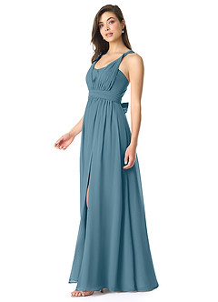 Azazie Olani Bridesmaid Dresses Bermuda A-Line One Shoulder Chiffon Convertible Dress image4