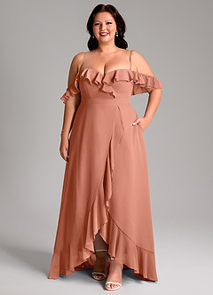 Azazie Lyra Bridesmaid Dresses MAI TAI A-Line Chiffon Convertible Dress image16