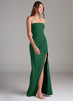 Azazie Leonis Bridesmaid Dresses Dark Green Sheath Strapless Stretch Crepe Convertible Dress image6